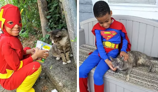 Малък супергерой спасява бездомните котки във Филаделфия